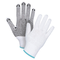 Gants tricot&eacute;s &agrave; pois, Poly/coton, Un c&ocirc;t&eacute;, Calibre 7, T-Grand Meunier Outillage Industriel