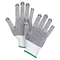 Gants tricot&eacute;s deux c&ocirc;t&eacute;s &agrave; pois, Poly/coton, Deux c&ocirc;t&eacute;s, Calibre 7, Moyen Meunier Outillage Industriel
