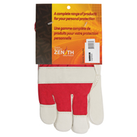 Gants d'ajusteur rouge & blanc doubl&eacute;s pour l'hiver de premi&egrave;re qualit&eacute;, Grand, Paume en Cuir fleur de vache, Doublure en Boa Meunier Outillage Industriel