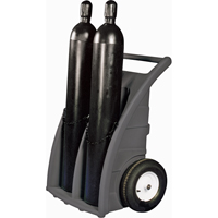 Chariots doubles pour bouteilles, Roues Caoutchouc, Base de 23" la x 12" lo, 500 lb SAP856 | Meunier Outillage Industriel