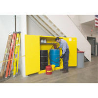 Sure-Grip&reg; EX Vertical Drum Storage Cabinets, 110 US gal. Cap., 2 Drums, Yellow Meunier Outillage Industriel