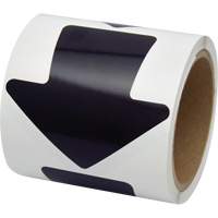 D&eacute;calcomanie en couleur pour le marquage des planchers, Fl&egrave;che, 4" lo x 4" la, Noir, Vinyle Meunier Outillage Industriel