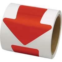 D&eacute;calcomanie en couleur pour le marquage des planchers, Fl&egrave;che, 4" lo x 4" la, Rouge, Vinyle Meunier Outillage Industriel