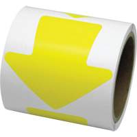 D&eacute;calcomanie en couleur pour le marquage des planchers, Fl&egrave;che, 4" lo x 4" la, Jaune, Vinyle Meunier Outillage Industriel