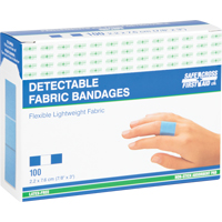 Bandages, Rectangulaire/carr&eacute;e, 3", Tissu d&eacute;tectable, St&eacute;rile Meunier Outillage Industriel