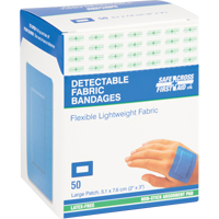 Bandages, Rectangulaire/carr&eacute;e, 3", Tissu d&eacute;tectable, St&eacute;rile Meunier Outillage Industriel