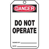 Safety Tags, Cardstock, 3-1/4" W x 5-3/4" H, English Meunier Outillage Industriel