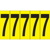 Individual Adhesive Number Markers, 7, 3-7/8" H, Black on Yellow SC848 | Meunier Outillage Industriel