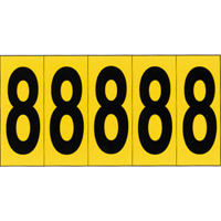 Individual Adhesive Number Markers, 8, 3-7/8" H, Black on Yellow SC849 | Meunier Outillage Industriel