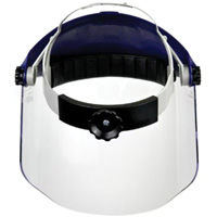 Ratchet Headgear with Polycarbonate Faceshield, Polycarbonate, Ratchet Suspension, Meets ANSI Z87+ SDA135 | Meunier Outillage Industriel