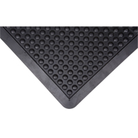 Tapis antifatigue en d&ocirc;me, &agrave; bulles, 2' x 3' x 1/2", Noir, Caoutchouc Meunier Outillage Industriel