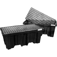 Palettes emboîtables pour contr&ocirc;le des d&eacute;versements, Capacit&eacute; de d&eacute;versement 66 gal. US, 51" x 26" x 21" Meunier Outillage Industriel