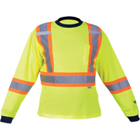 Chemise de s&eacute;curit&eacute; &agrave; manches longues, Polyester, Moyen, Jaune lime haute visibilit&eacute; Meunier Outillage Industriel