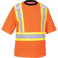 T-shirt de s&eacute;curit&eacute;, Polyester, Moyen, Orange haute visibilit&eacute; Meunier Outillage Industriel
