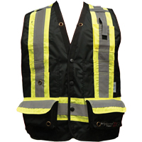 Fire Retardant Surveyor Safety Vest, Black, Small, Polyester Meunier Outillage Industriel