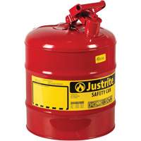 Safety Cans, Type I, Steel, 5 US gal., Red, FM Approved/UL/ULC Listed Meunier Outillage Industriel