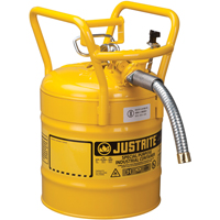 D.O.T. AccuFlow™ Safety Cans, Type II, Steel, 5 US gal., Yellow, FM Approved SED124 | Meunier Outillage Industriel