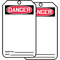 Safety Tags, Cardstock, 3-1/8" W x 5-7/8" H, French Meunier Outillage Industriel