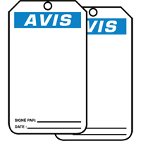 Safety Tags, Cardstock, 3-1/8" W x 5-7/8" H, French Meunier Outillage Industriel