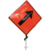 Right Diagonal Arrow Pole Sign, 24" x 24", Vinyl, Pictogram SED884 | Meunier Outillage Industriel