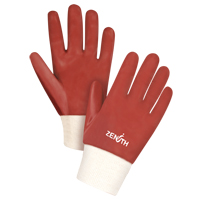 Gants rouges &agrave; fini doux r&eacute;sistants aux produits chimiques, Taille Grand/9, 10" lo, PVC, Doublure en Interlock, 47-mil Meunier Outillage Industriel