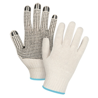 Gants l&eacute;gers tricot&eacute;s &agrave; pois, Poly/coton, Un c&ocirc;t&eacute;, Calibre 7, T-Grand Meunier Outillage Industriel