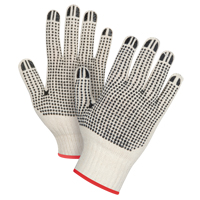 Gants tricot&eacute;s de poids lourd &agrave; deux c&ocirc;t&eacute;s avec pois, Poly/coton, Deux c&ocirc;t&eacute;s, Calibre 7, Petit Meunier Outillage Industriel