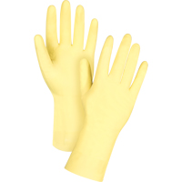 Premium Canary Yellow Chemical-Resistant Gloves, Size Large/9, 12" L, Rubber Latex, Flock-Lined Inner Lining, 18-mil Meunier Outillage Industriel