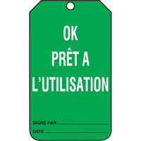 Inspection Tags, Cardstock, 3-3/8" W x 5-7/8" H, French Meunier Outillage Industriel