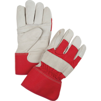 Red & White Winter-Lined Fitters Gloves, Large, Grain Cowhide Palm, Boa Inner Lining SEI681 | Meunier Outillage Industriel