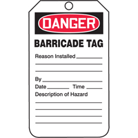 Safety Tags, Plastic, 3-1/4" W x 5-3/4" H, English Meunier Outillage Industriel