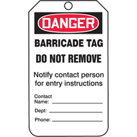 Safety Tags, Plastic, 3-1/4" W x 5-3/4" H, English Meunier Outillage Industriel