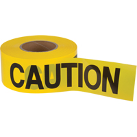 "Caution" Barricade Tape, English, 3" W x 1000' L, 1.5 mils, Black on Yellow SEK397 | Meunier Outillage Industriel