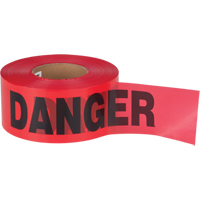 "Danger" Barricade Tape, Bilingual, 3" W x 1000' L, 1.5 mils, Black on Red SEK399 | Meunier Outillage Industriel