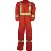 Unlined Hi-Vis Coveralls, Size Small, Orange Meunier Outillage Industriel