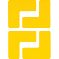 Floor Corner Marks, L, 5" L x 2" W, Yellow, Polyester Meunier Outillage Industriel