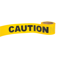 "Caution" Barricade Tape, English, 3" W x 300' L, 1.5 mils, Black on Yellow SFJ602 | Meunier Outillage Industriel