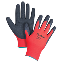 Gants enduits &agrave; prise cr&ecirc;p&eacute;e noir & rouge, 10/T-Grand, R&ecirc;vetement Latex de caoutchouc, Calibre 13, Enveloppe en Polyester Meunier Outillage Industriel