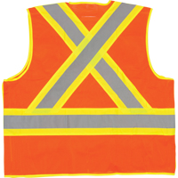 5-Point Tear-Away Premium Safety Vest , High Visibility Orange, Large/X-Large, Polyester, CSA Z96 Class 2 - Level 2 SFQ532 | Meunier Outillage Industriel