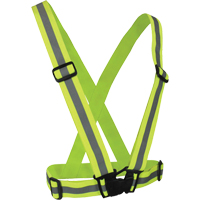 Elastic Safety Harness, High Visibility Lime-Yellow, Silver Reflective Colour, One Size SFU581 | Meunier Outillage Industriel