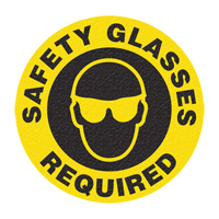 Panneau de signalisation au sol  Safety Glasses , Adh&eacute;sif, Anglais avec pictogramme Meunier Outillage Industriel