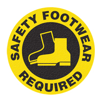 Panneau de signalisation au sol  Safety Footwear , Adh&eacute;sif, Anglais avec pictogramme Meunier Outillage Industriel