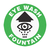 Panneau de signalisation au sol  Eye Wash Fountain , Adh&eacute;sif, Anglais avec pictogramme Meunier Outillage Industriel