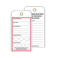 GHS Workplace Tags, Cardstock, 3" W x 6" H, English Meunier Outillage Industriel