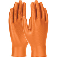 Gants jetables ambidextres Grippaz Skins, Petit, Nitrile, 6 mils, Sans poudre, Orange Meunier Outillage Industriel