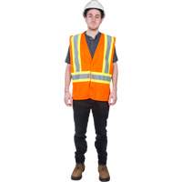 Traffic Safety Vest, High Visibility Orange, Medium, Polyester Meunier Outillage Industriel