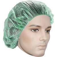 Bouffant Caps, Polypropylene, 21", Green Meunier Outillage Industriel