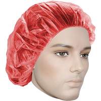 Bouffant Caps, Polypropylene, 21", Red Meunier Outillage Industriel
