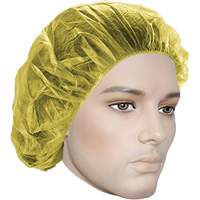 Bouffant Caps, Polypropylene, 24", Yellow Meunier Outillage Industriel