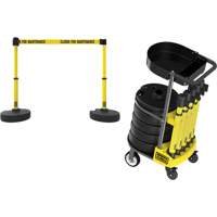 Chariot de transport avec plateau pour barri&egrave;re PLUS, 75' lo, M&eacute;tal, Jaune Meunier Outillage Industriel
